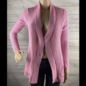 Talbots Petites Cardigan ❤️ Bubble Gum Pink Linen